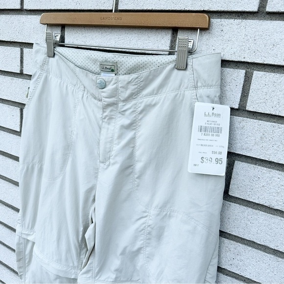 NWT LL Bean Trailhead Bottoms Sunsmart Pants Beige Silver Birch - Picture 2 of 16